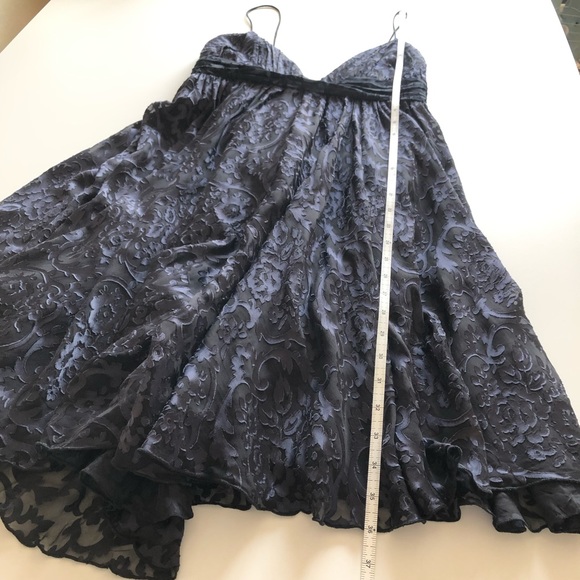 Milly of New York Black Grey Burnout Spaghetti Strap Babydoll Dress 90s Y2K Sz 4 - Picture 11 of 13